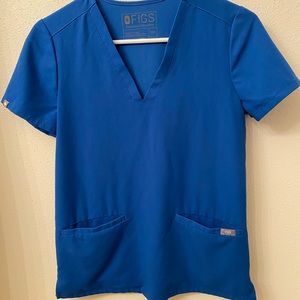 Figs Casma Royal Blue Top